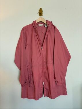 L.L. Bean Hooded Anorak Jacket - Water Resistant - Salmon Rose